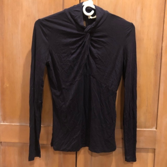 Michael Kors Long Sleeve Knot Mock Neck Blouse - Picture 3 of 6